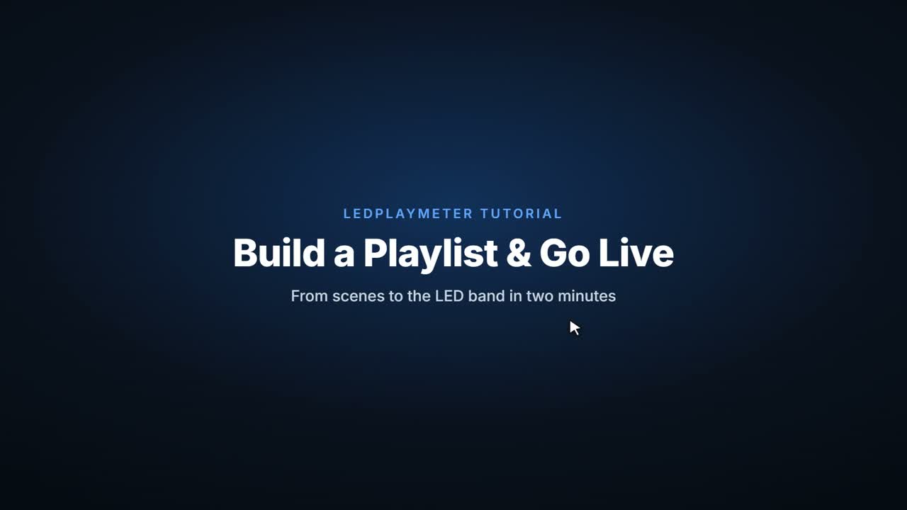 Build a playlist & go live