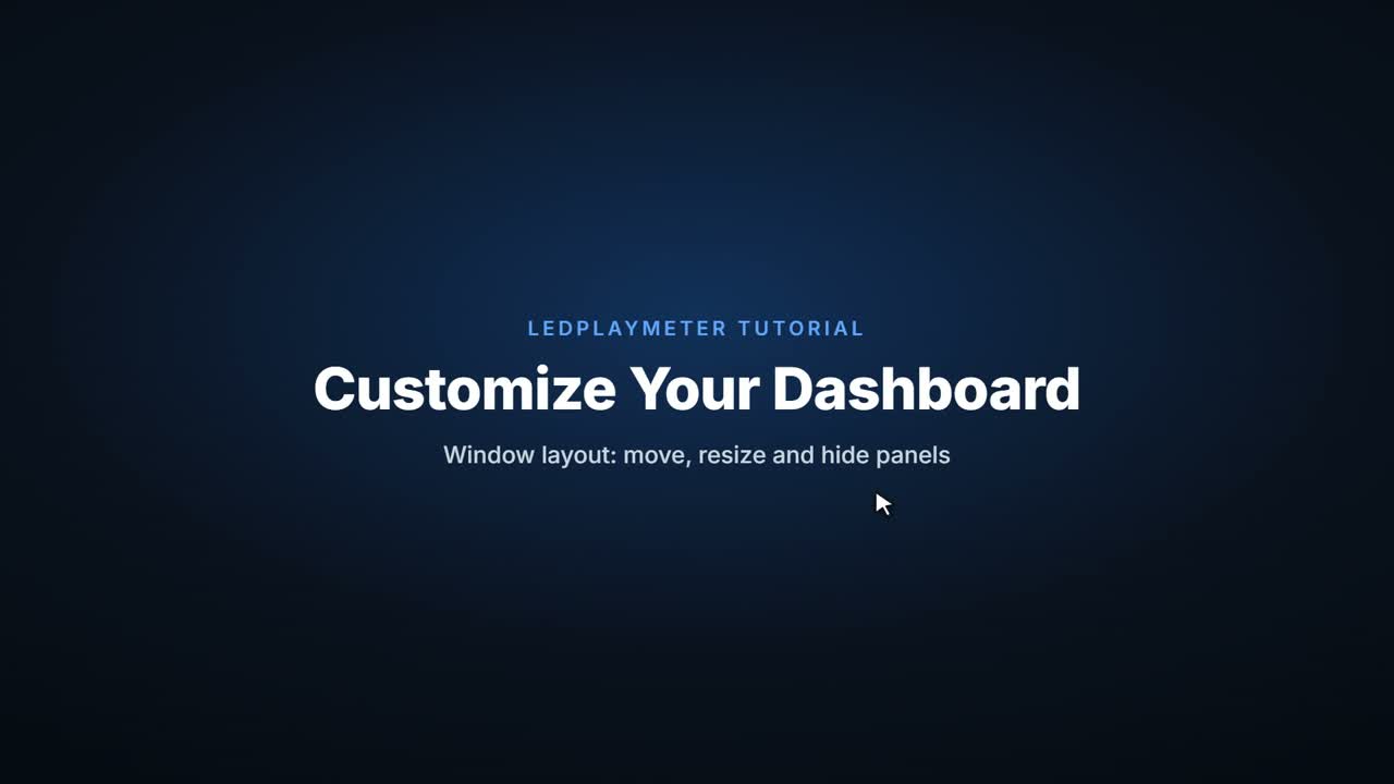 Customize the dashboard layout