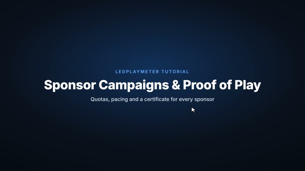 Sponsor campaigns & proof of play